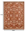 Orange Vintage Polyester 5 x 7 Feet Machine Made Carpet