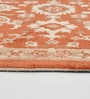 Orange Vintage Polyester 5 x 7 Feet Machine Made Carpet