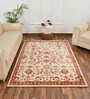Orange Vintage Polyester 5 x 7 Feet Machine Made Carpet