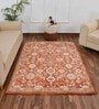 Orange Vintage Polyester 5 x 7 Feet Machine Made Carpet