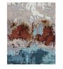 Blue Abstract Viscose 4 ft x 6 ft Hand Tufted Carpet