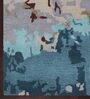 Blue Abstract Viscose 4 ft x 6 ft Hand Tufted Carpet