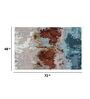 Blue Abstract Viscose 4 ft x 6 ft Hand Tufted Carpet