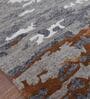 Grey Abstract Viscose 5 ft x 8 ft Hand Tufted Carpet