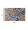 Blue Abstract Viscose 5 ft x 7 ft Hand Tufted Carpet