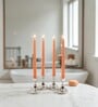 Orange Wax Taper Candles Set Of 4