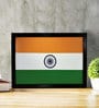 Orange Wood "Indian Flag" Textured Paper Scratch & Dust Proof Framed Art Print