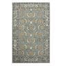 Grey Floral Wool 8 ft x 10 ft Hand Tufted Carpet