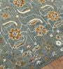 Grey Floral Wool 8 ft x 10 ft Hand Tufted Carpet