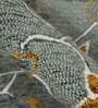 Grey Floral Wool 8 ft x 10 ft Hand Tufted Carpet