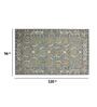 Grey Floral Wool 8 ft x 10 ft Hand Tufted Carpet