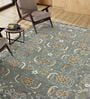 Grey Floral Wool 5 ft x 7 ft Hand Tufted Carpet
