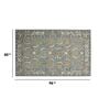 Grey Floral Wool 5 ft x 7 ft Hand Tufted Carpet