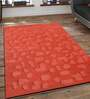 Peach Abstract Wool 4 ft x 6 ft Hand Tufted Carpet
