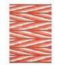 Orange Abstract Wool 5 ft x 7 ft Hand Woven Carpet