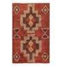 Orange Wool Cotton Geometric 6ft x 9ft Tuffted Carpet