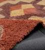 Orange Wool Cotton Geometric 6ft x 9ft Tuffted Carpet