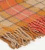 Orange Wool Plain Solid Pattern 68 x 52 Inch Throw