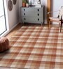 Orange Geometric Wool 8 ft x 10 ft Hand Tufted Carpet