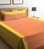 Orange Solid 300 TC Cotton Double Bed Cover with 2 Pillow Covers