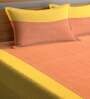 Orange Solid 300 TC Cotton Double Bed Cover with 2 Pillow Covers