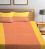 Orange Solid 300 TC Cotton Double Bed Cover with 2 Pillow Covers