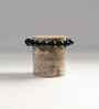 Orbella Travertine End Table In Grey Finish