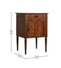 Orbin Solid Wood Bedside Table In Brown Finish