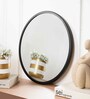 Orbit Minimal High Definition Black Round Mirror