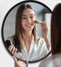 Orbit Minimal High Definition Black Round Mirror