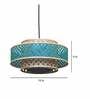 Ansel Orbit Blue & Natural Bamboo Hanging Light