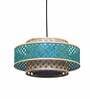Ansel Orbit Blue & Natural Bamboo Hanging Light