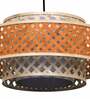 Marcus Orbit Orange & Natural Bamboo Hanging Light