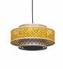 Lisa Orbit Yellow & Natural Bamboo Hanging Light
