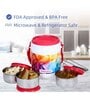 Varmora Orbit | Stainless Steel Lunch Box |Air- Tight Plastic Lid | PUF Exterior Insulation| 100% Food Grade & BPA-Free-230ml-3 pc- Pink