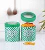 Orchid 750Ml Green Plastic (Set of 2) Airtight Container