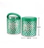 Orchid 750Ml Green Plastic (Set of 2) Airtight Container
