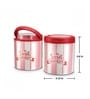 Orchid 750Ml Red Plastic (Set of 2) Airtight Container