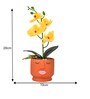 Orchids Rust & Yellow Ceramic & Plastic Artificial Plant With Pot
