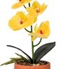 Orchids Rust & Yellow Ceramic & Plastic Artificial Plant With Pot