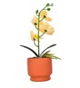 Orchids Rust & Yellow Ceramic & Plastic Artificial Plant With Pot