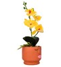 Orchids Rust & Yellow Ceramic & Plastic Artificial Plant With Pot