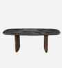 Oren Black Sintered Stone Coffee Table With Natural Marble Stone Finish