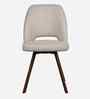 Oren Dining Chair With Walnut Finish In Beige Colour (Set Of 2)