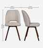 Oren Dining Chair With Walnut Finish In Beige Colour (Set Of 2)