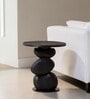 Oren Mango Wood End Table In Black Finish