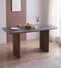Oren Solid Rubber Wood 6 Seater Dining Table With Sintered Stone Marble Finish