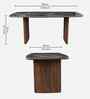 Oren Solid Rubber Wood 6 Seater Dining Table With Sintered Stone Marble Finish