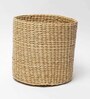 (1Pc) Beige Kouna Grass Handwoven Multipurpose Planter & Storage Basket