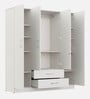 Organza 4 Door Wardrobe In Frosty White Finish with Mirror